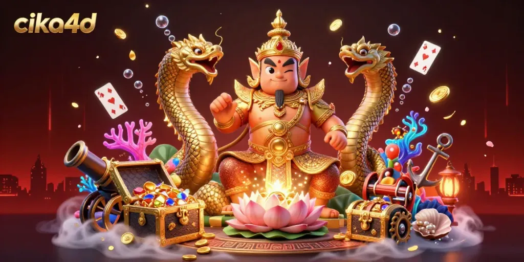Engage with cika4d visual excitement in a fantasy casino world filled with treasures and vibrant characters.