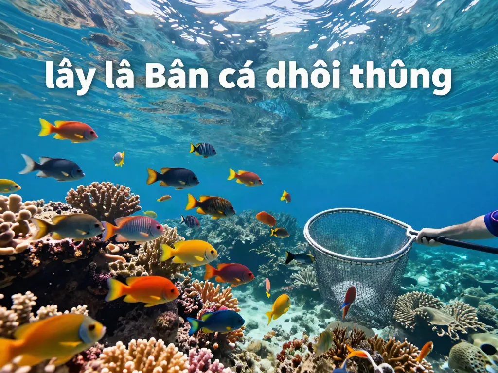 Engaging underwater scene in the article about lại là Bắn cá đổi thưởng, showcasing vibrant fish and fishing interaction.