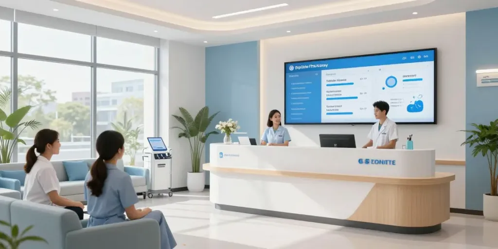 BPC 157 peptide therapy consultation in a modern healthcare clinic.