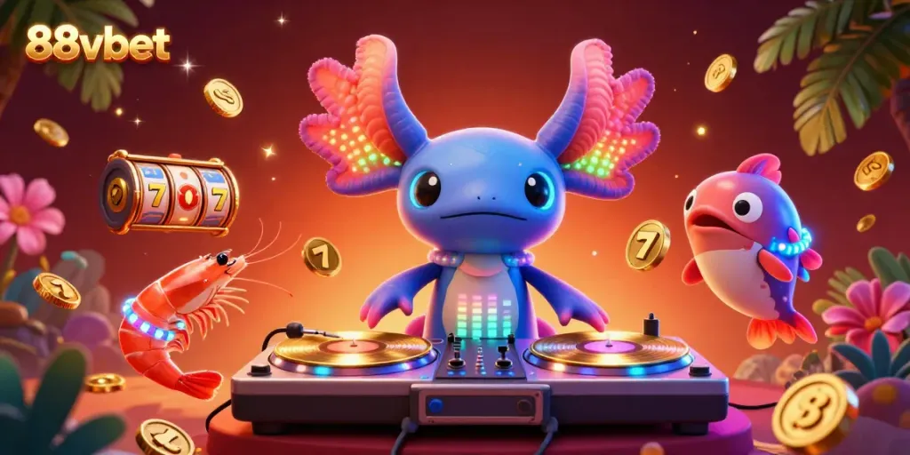 Engage in thrilling gameplay at 88vbet with a vibrant underwater casino scene featuring unique game elements.