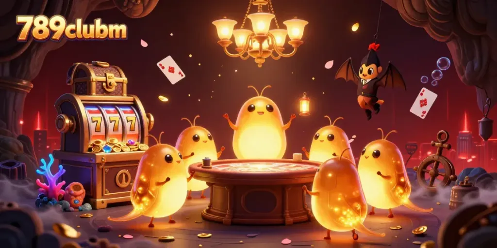 Engage with thrilling wins at 789clubm's vibrant casino illuminated by glowworms and slot gaming excitement.
