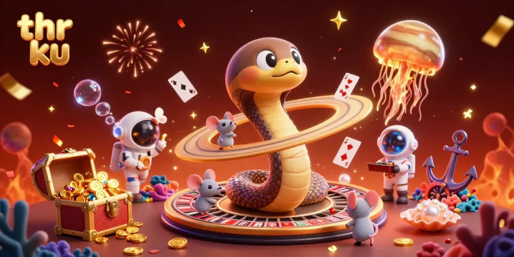 Experience thrilling gameplay with thr ku as tiny astronaut mice place bets on Saturn's roulette ring!