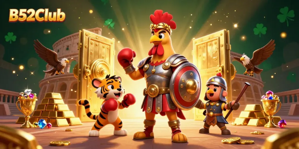 Experience thrilling adventures at B52Club with our exciting gladiator-themed casino design.
