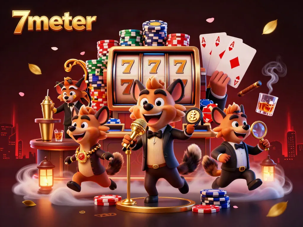 Experience exciting gameplay at 7meter with vibrant slots, hyena characters, and dynamic casino atmosphere.