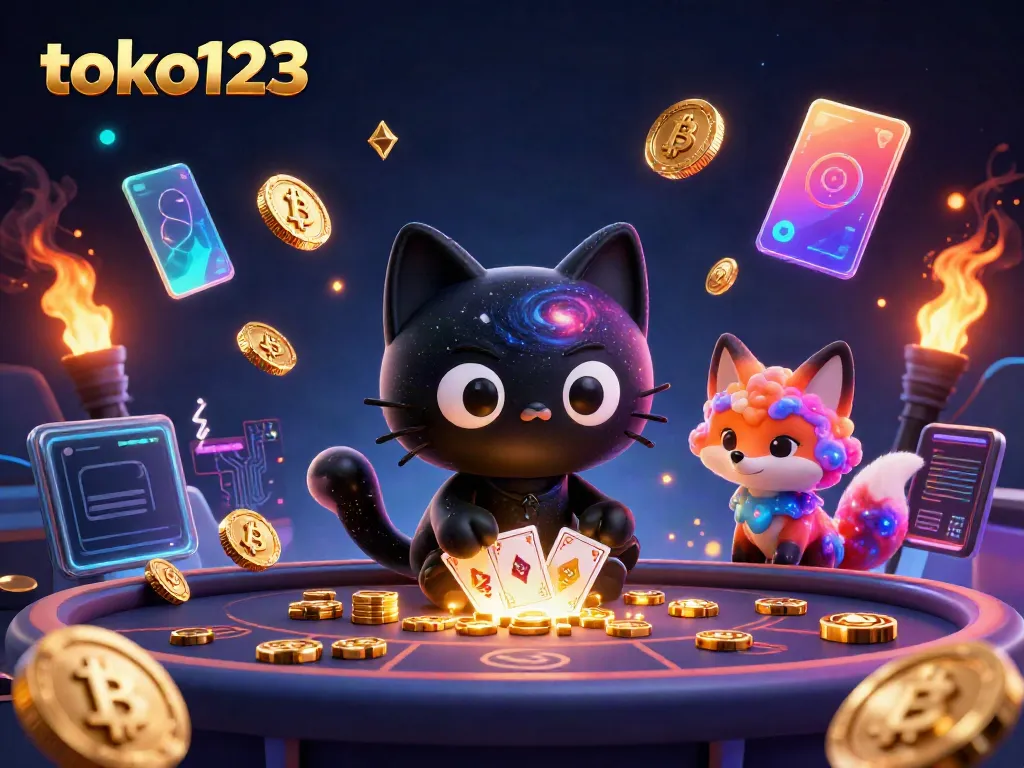 Experience thrilling wins at toko123 with cosmic characters and glowing crypto elements
