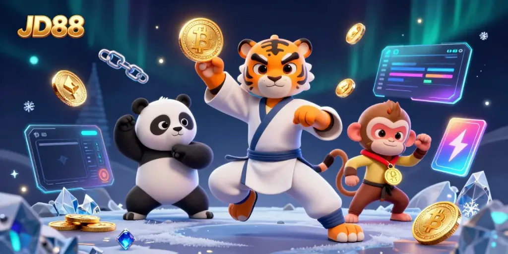 Experience exciting gameplay at JD88 with playful characters and vibrant casino elements.