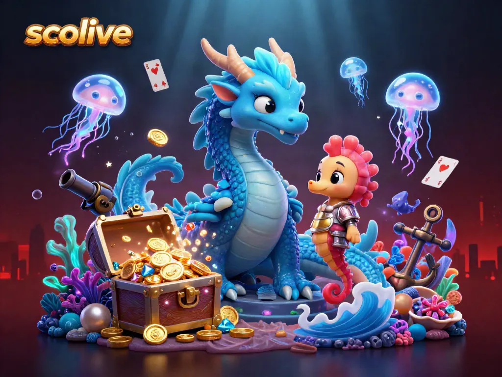 Engage with socolive's immersive fantasy gaming world featuring a vibrant underwater scene with colorful characters.