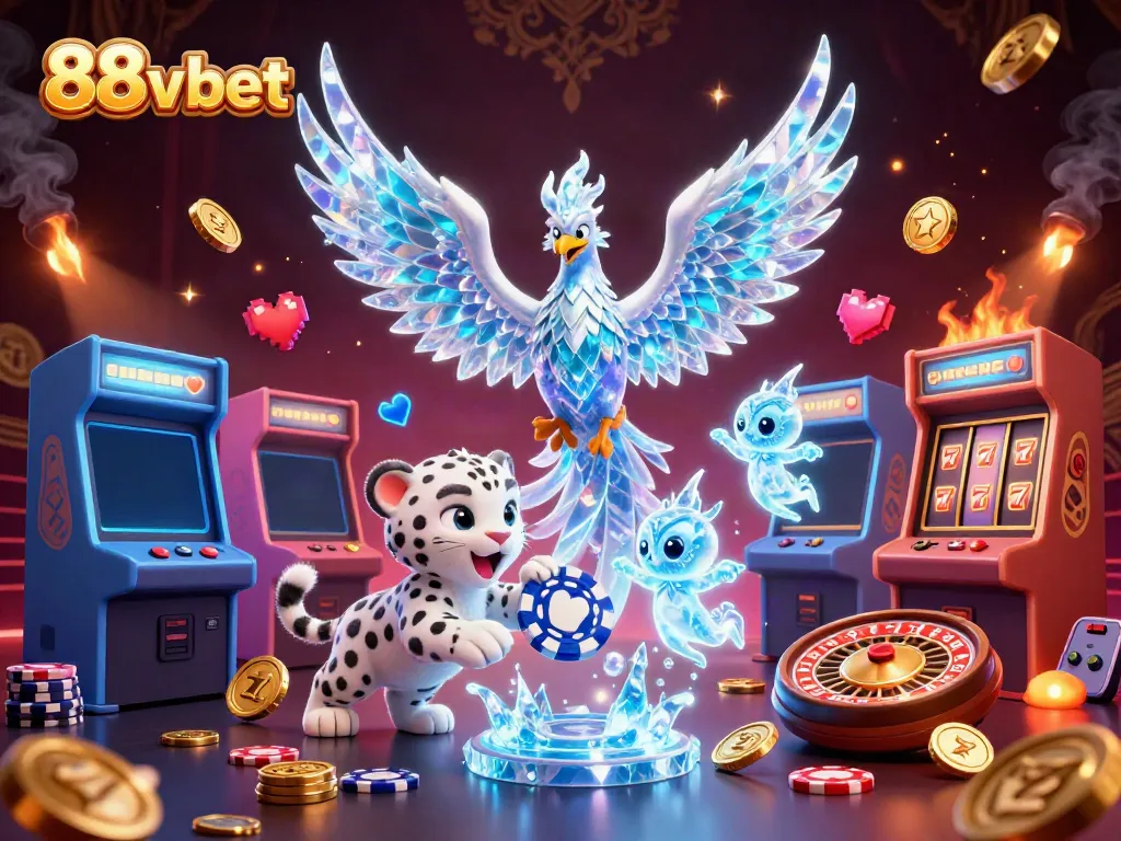 Engage with 88vbet's thrilling casino experience featuring dynamic elements like the ice phoenix and poker.