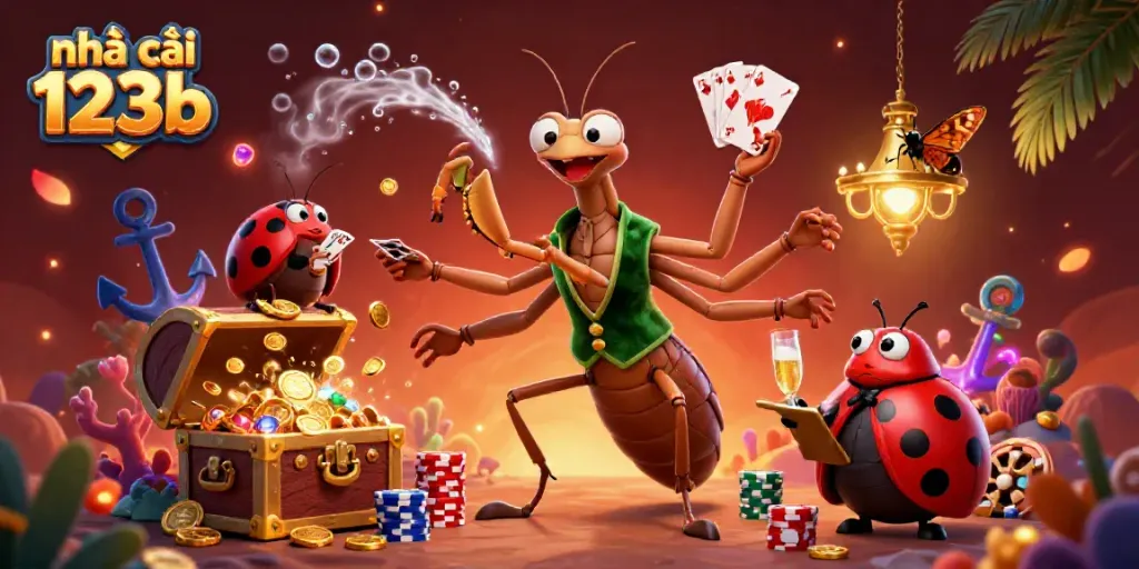 Experience thrilling gameplay at nhà cái 123b with vibrant characters and dynamic casino elements.