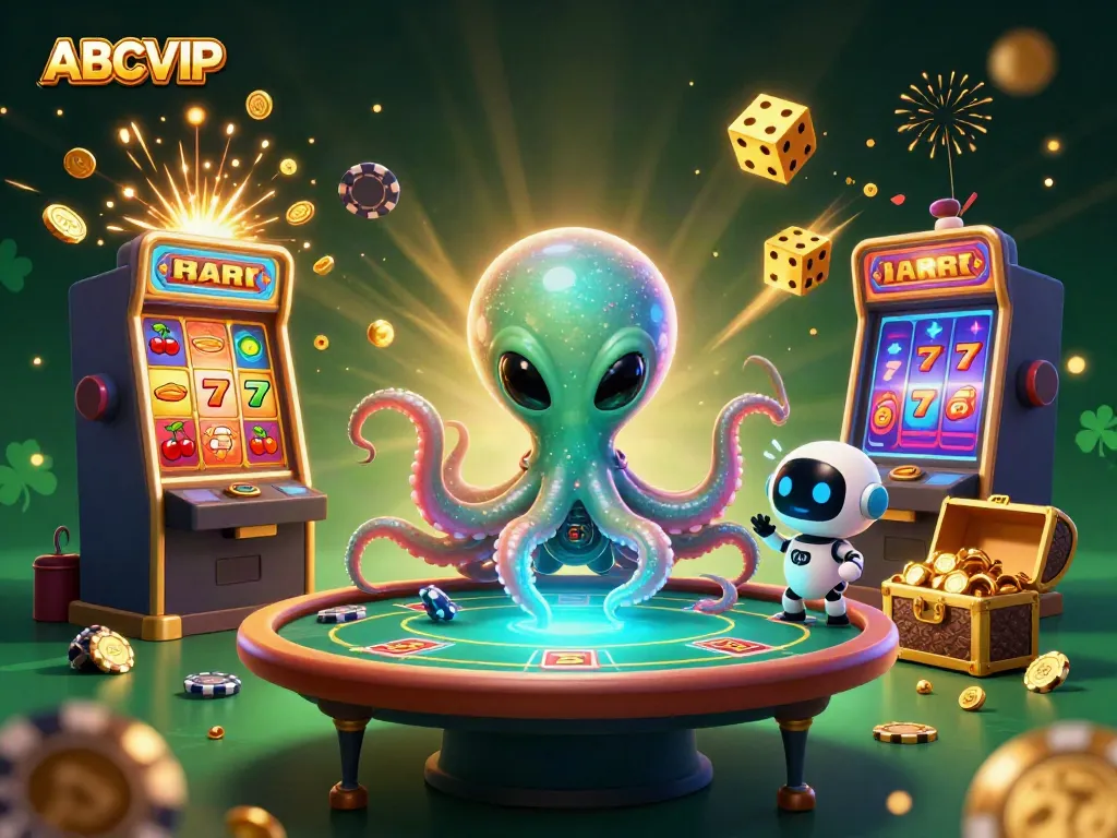 Experience thrilling gameplay with ABCVIP’s unique cosmic casino setting featuring alien characters.